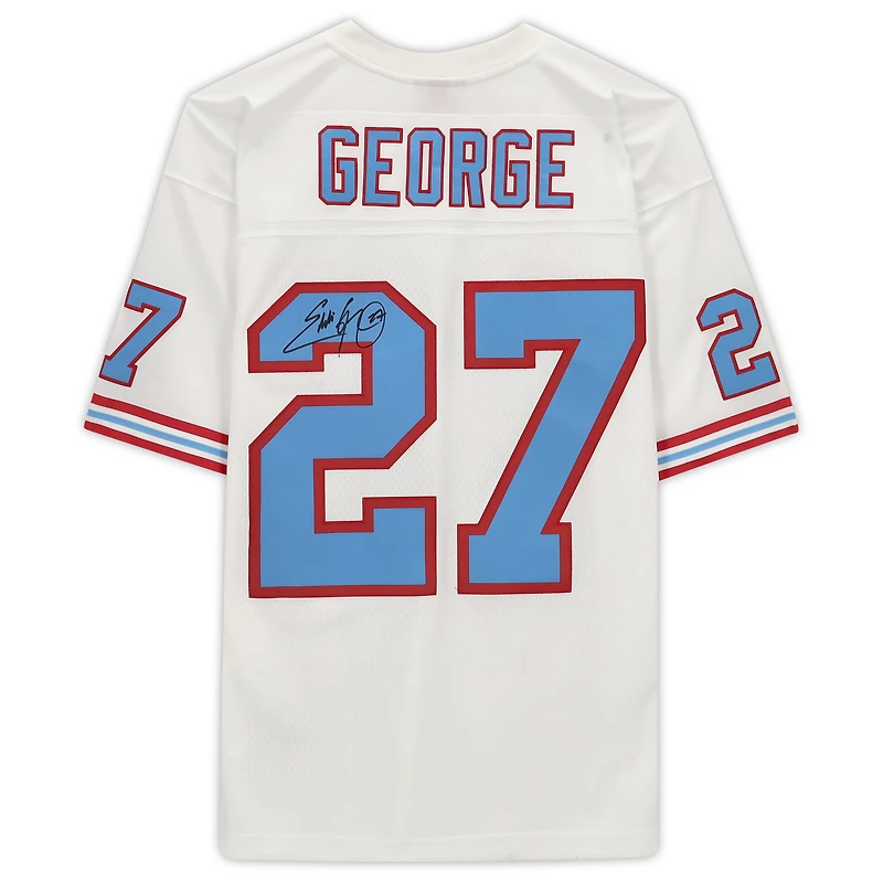 Eddie George Houston Oilers Autographed White Mitchell & Ness Legacy Jersey