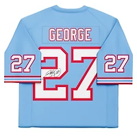 Eddie George Light Blue Houston Oilers Autographed Mitchell & Ness Replica Jersey