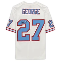 Eddie George White Houston Oilers Autographed Mitchell & Ness Replica Jersey