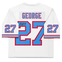 Eddie George White Houston Oilers Autographed Mitchell & Ness Replica Jersey