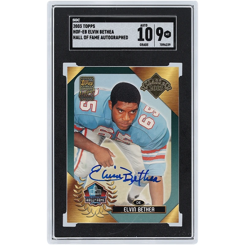 Elvin Bethea Houston Oilers Autographed 2003 Topps HOF Class of 2003 #HOF-EB SGC Authenticated 9/10 Card