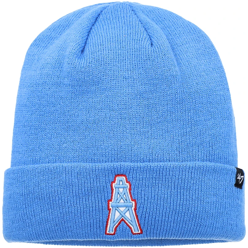Bonnet en tricot à revers Legacy Houston Oilers '47 bleu clair pour homme