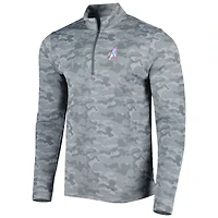 Men's Antigua Gray Houston Oilers Brigade Throwback Quarter-Zip Top