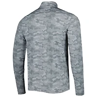 Men's Antigua Gray Houston Oilers Brigade Throwback Quarter-Zip Top