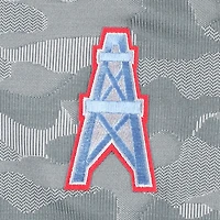Men's Antigua Gray Houston Oilers Brigade Throwback Quarter-Zip Top
