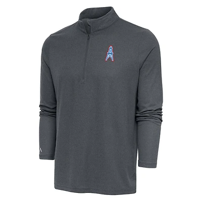 Men's Antigua Houston Oilers Team Logo Throwback Quarter-Zip Pullover Top