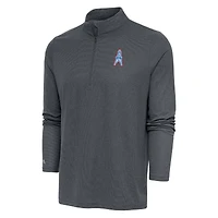 Men's Antigua Houston Oilers Team Logo Throwback Quarter-Zip Pullover Top