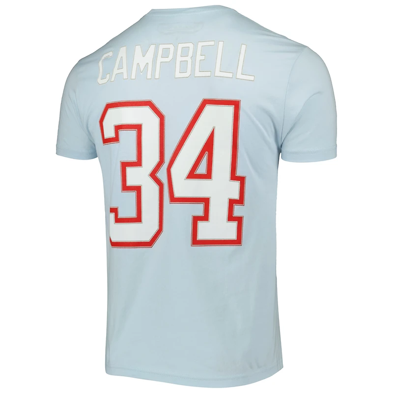 T-shirt bleu clair avec nom et numéro du joueur retraité des Oilers de Houston Mitchell & Ness Earl Campbell pour hommes