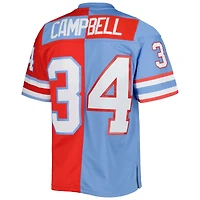 Maillot Homme Mitchell & Ness Earl Campbell Rouge/Bleu Clair Houston Oilers Gridiron Classics 1980 Split Legacy Replica Jersey