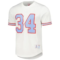 Mitchell & Ness Earl Campbell blanc Houston Oilers Gridiron Classics nom et numéro du joueur retraité haut en maille