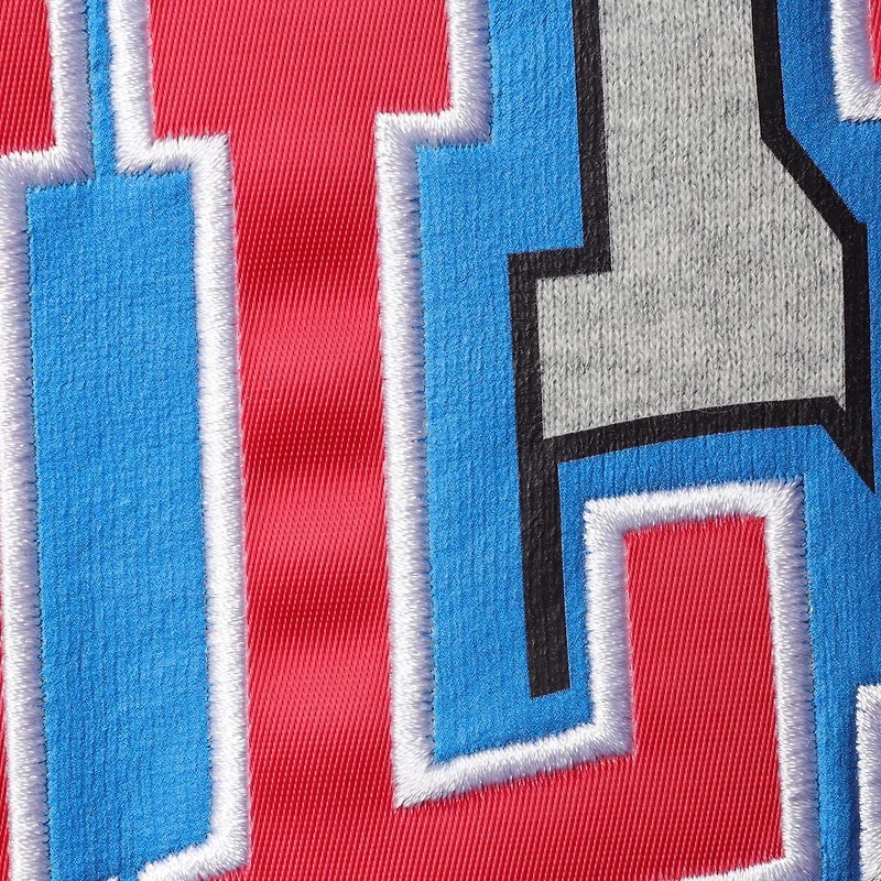 Men's Mitchell & Ness Heathered Gray Houston Oilers Big Tall Gridiron Classics Allover Print Pullover Sweatshirt