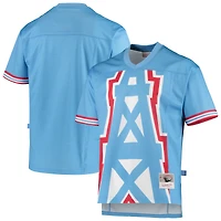 Men's Mitchell & Ness Light Blue Houston Oilers Big Face Historic Logo V-Neck T-Shirt