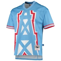 Men's Mitchell & Ness Light Blue Houston Oilers Big Face Historic Logo V-Neck T-Shirt