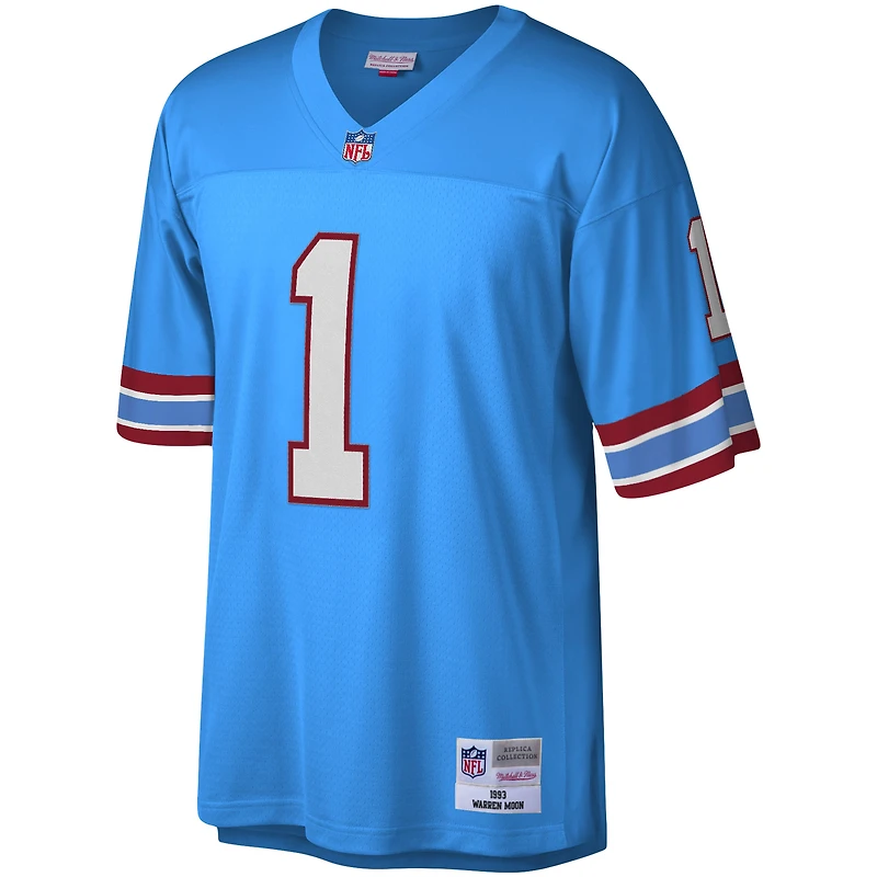 Maillot Houston Oilers Legacy Mitchell & Ness Warren Moon bleu clair pour homme
