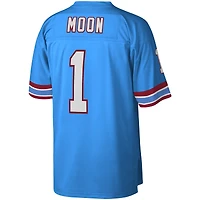 Men's Mitchell & Ness Warren Moon Light Blue Houston Oilers Legacy Replica Jersey