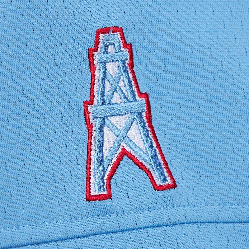 Sweat à capuche bleu clair pour homme Mitchell & Ness Warren Moon des Oilers de Houston avec nom et numéro joueur Legacy Jersey