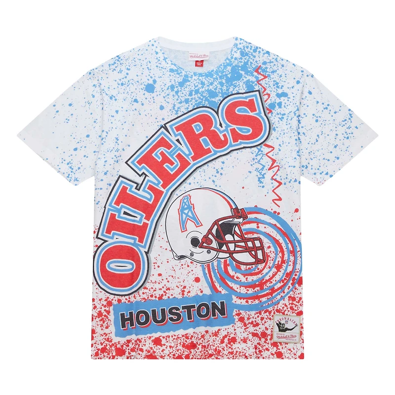 T-shirt sublimé blanc Mitchell & Ness Team Burst des Houston Oilers pour hommes