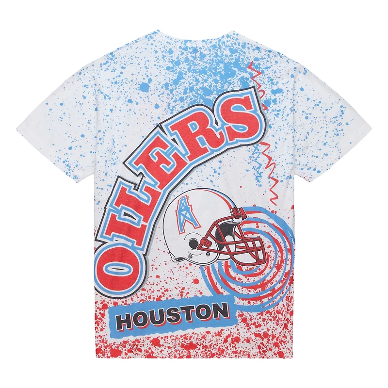 T-shirt sublimé blanc Mitchell & Ness Team Burst des Houston Oilers pour hommes