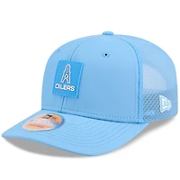 Casquette ajustable 9SEVENTY Trucker bleu clair New Era pour homme, édition 2025 des Houston Oilers, Sideline Gridiron Classics
