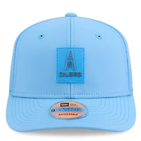 Casquette ajustable 9SEVENTY Trucker bleu clair New Era pour homme, édition 2025 des Houston Oilers, Sideline Gridiron Classics