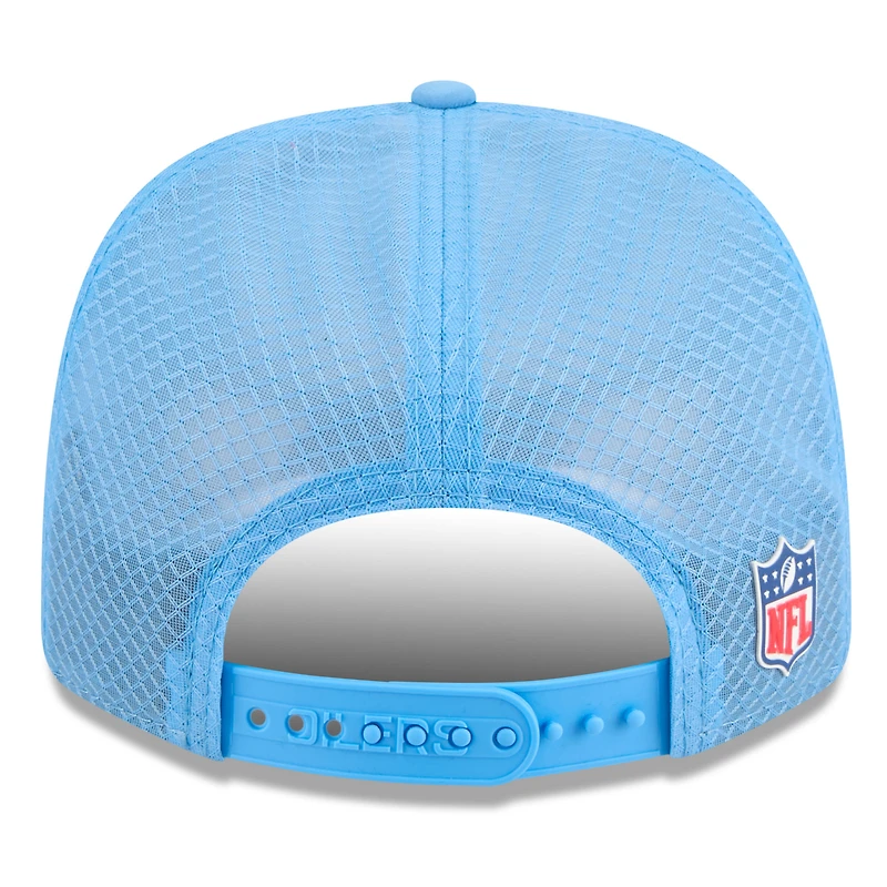 Casquette ajustable 9SEVENTY Trucker bleu clair New Era pour homme, édition 2025 des Houston Oilers, Sideline Gridiron Classics