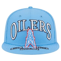 Men's New Era Light Blue Houston Oilers  Gridiron Classics Oversized 59FIFTY Fitted Hat