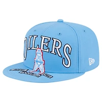 Men's New Era Light Blue Houston Oilers  Gridiron Classics Oversized 59FIFTY Fitted Hat