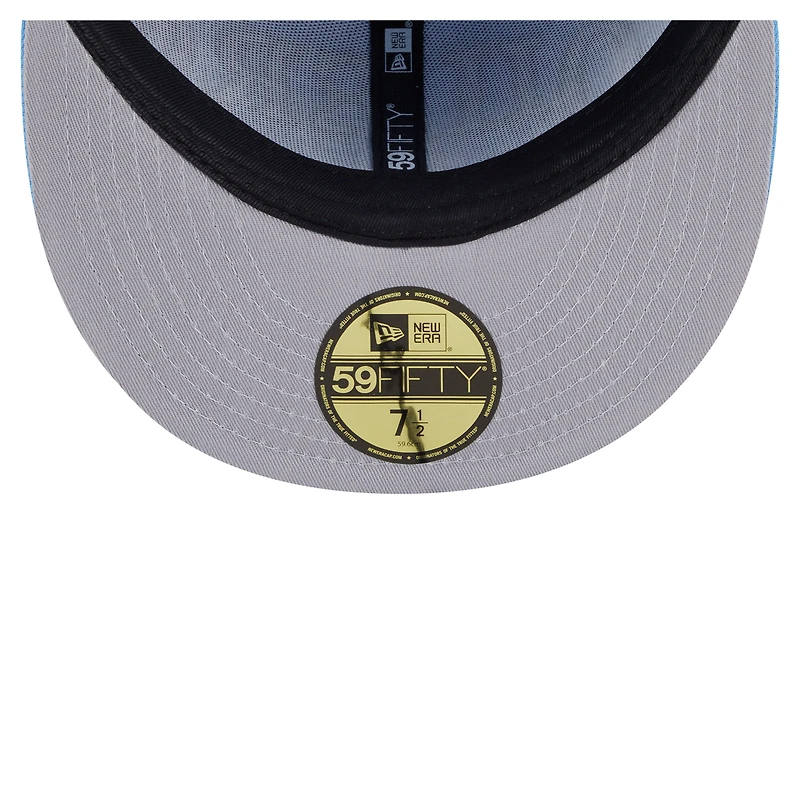 Men's New Era Light Blue Houston Oilers  Gridiron Classics Oversized 59FIFTY Fitted Hat