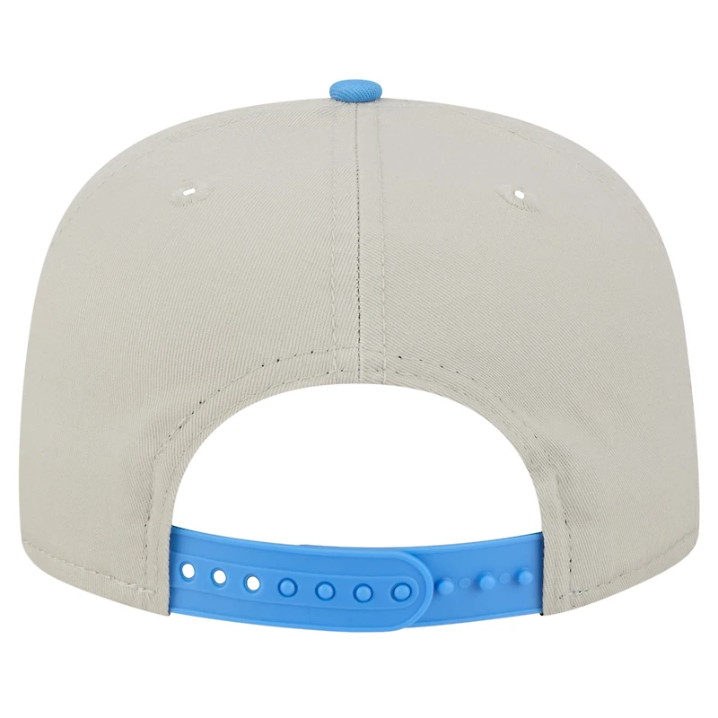 Casquette de golf athlétique à visière snapback pour homme New Era Stone/Light Blue Houston Oilers