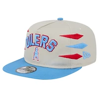 Casquette de golf athlétique à visière snapback pour homme New Era Stone/Light Blue Houston Oilers
