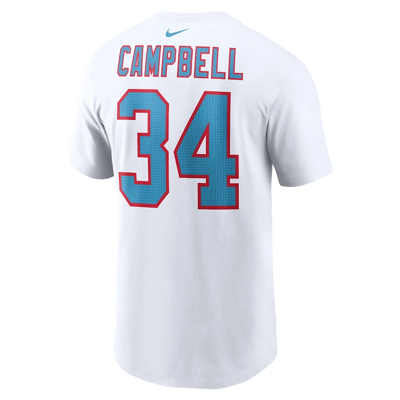 T-shirt Nike Earl Campbell pour homme avec nom et numéro de joueur retraité des Oilers Houston