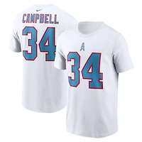 T-shirt Nike Earl Campbell pour homme avec nom et numéro de joueur retraité des Oilers Houston