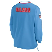 Men's Nike  Light Blue Houston Oilers Gridiron Classics Sideline V-Neck Pullover Windshirt