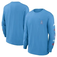 Men's Nike Light Blue Houston Oilers Rewind Heavy Max90 Pocket Long Sleeve T-Shirt