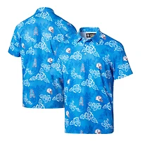 Polo de performance rétro bleu clair Reyn Spooner pour homme, modèle Pua, des Houston Oilers.