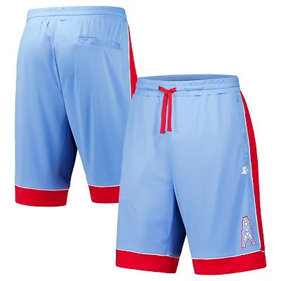 Men's Starter Light Blue/Red Houston Oilers Vintage Fan Favorite Shorts