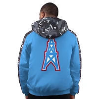 Men's Starter Light Blue Houston Oilers Thursday Night Gridiron Full-Zip Hoodie Jacket