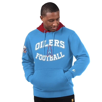 Sweat à capuche bleu clair pour homme avec logo vintage Starter Houston Oilers Thursday Night Gridiron
