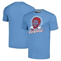 Unisex Homage Earl Campbell Light Blue Houston Oilers  Caricature Retired Player Tri-Blend T-Shirt