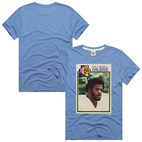 Unisex Homage Earl Campbell Light Blue Houston Oilers Gridiron Classics NFL Topps Trading Card Tri-Blend T-Shirt