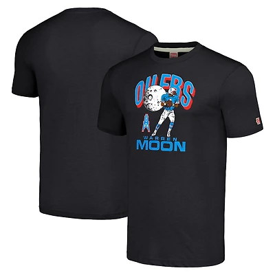 Unisex Homage Warren Moon Charcoal Houston Oilers Caricature Retired Player Tri-Blend T-Shirt