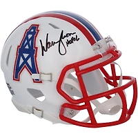 Casque Speed ​​Mini autographié par Warren Moon des Houston Oilers de 1981 à 1998 avec inscription « HOF 06 »
