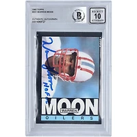 Warren Moon Houston Oilers Carte 10 authentifiée autographiée Topps #251 BAS 1985 avec inscription « HOF 06 »