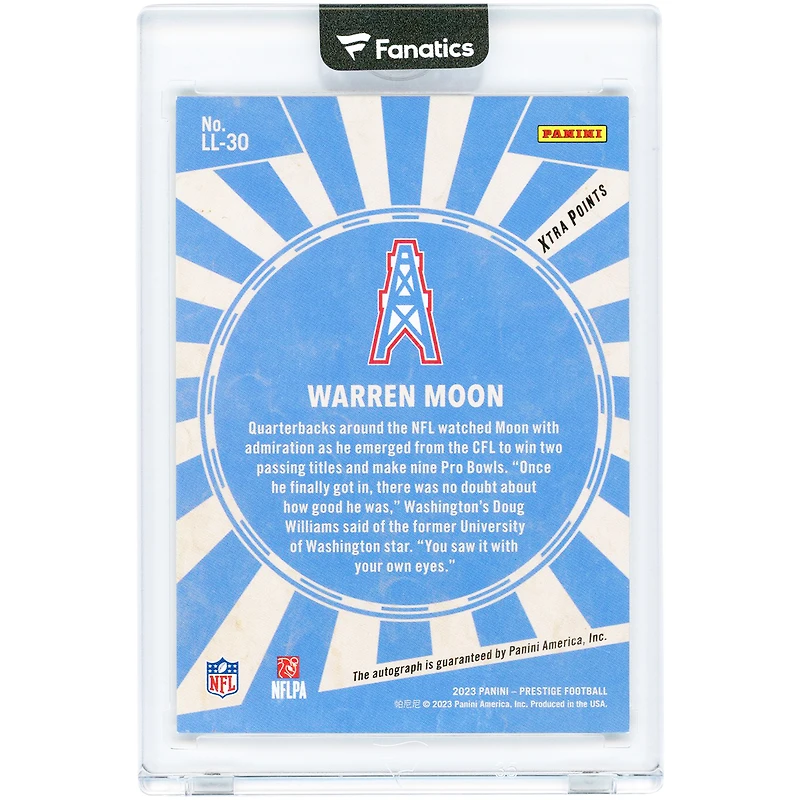 Carte autographiée de Warren Moon (Houston Oilers) 2023 Panini Prestige Living Legends #LL-30 #21/25