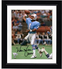 Warren Moon Houston Oilers Autographed 8" x 10" Light Blue Jersey Throwing Photograph with "HOF 06" Inscription
