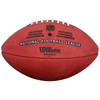 Ballon de football américain Wilson Duke en couleurs, autographié par Warren Moon des Houston Oilers, avec inscription « HOF 06 ».