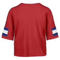 T-shirt court à col en V pour femme '47 Red Houston Oilers Gridiron Classics Double Header Scout