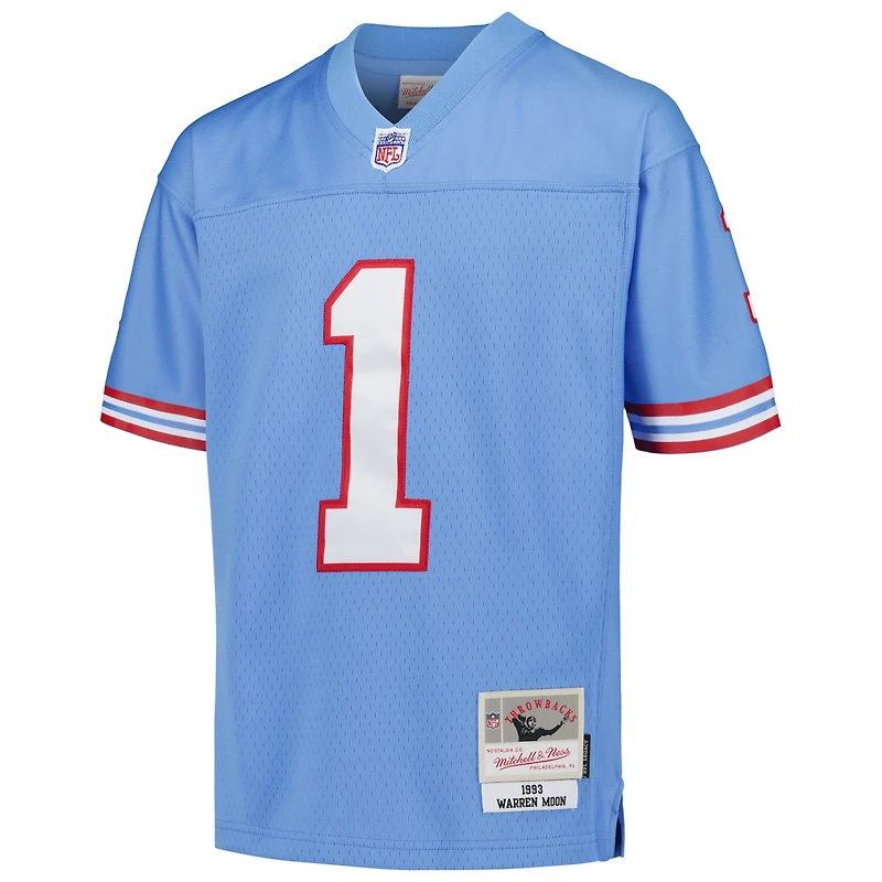 Maillot Mitchell & Ness Warren Moon Light Blue Houston Oilers Gridiron Classics 1993 pour joueur retraité