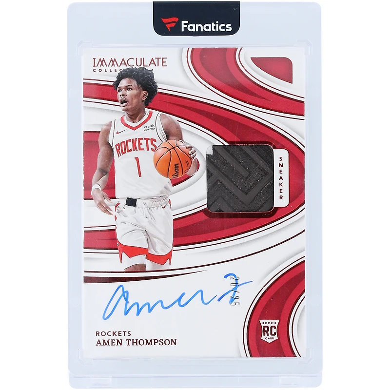 Carte de recrue Amen Thompson Houston Rockets autographiée 2023-24 Panini Immaculate Collection Sneaker Swatch Relic #SNS-ATP #20/25