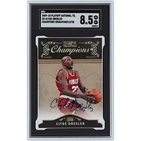 Clyde Drexler Houston Rockets Autographed 2009-10 Panini Playoff National Treasures Championship Signatures #CD #5/25 SGC Authenticated 8.5 Card 